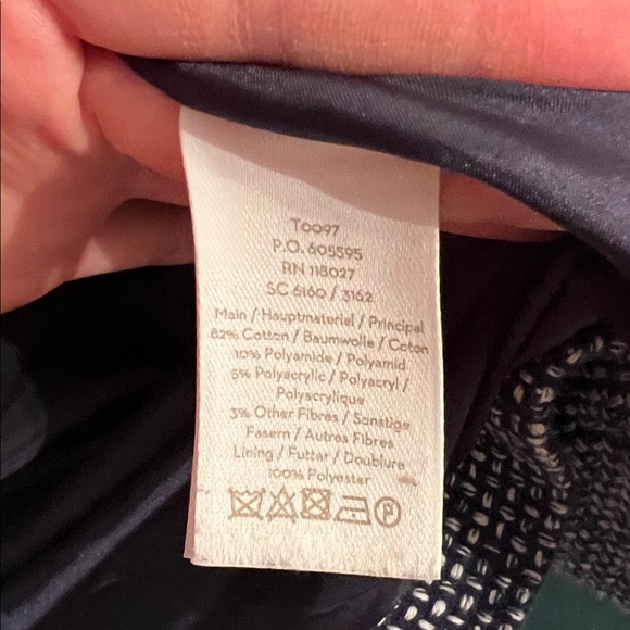 90. Boden blue and cream Tweed Coat - Picture 7 of 9